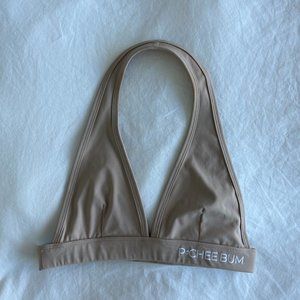 PCHEE BUM LIGHT BROWN/BEIGE HALTER SPORTS BRA